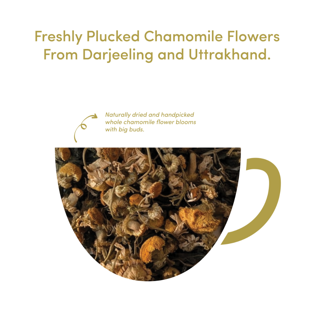 Kosha Life Chamomile Herbal Tea | 100% Pure Loose Leaf | Caffeine-Free Relaxation Blend | Calming Tea for Digestion & Better Sleep | 50g