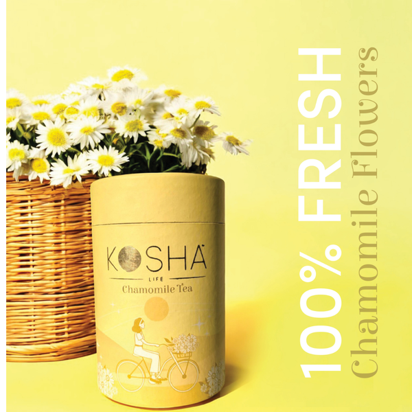 Kosha Life Chamomile Herbal Tea | 100% Pure Loose Leaf | Caffeine-Free Relaxation Blend | Calming Tea for Digestion & Better Sleep | 50g