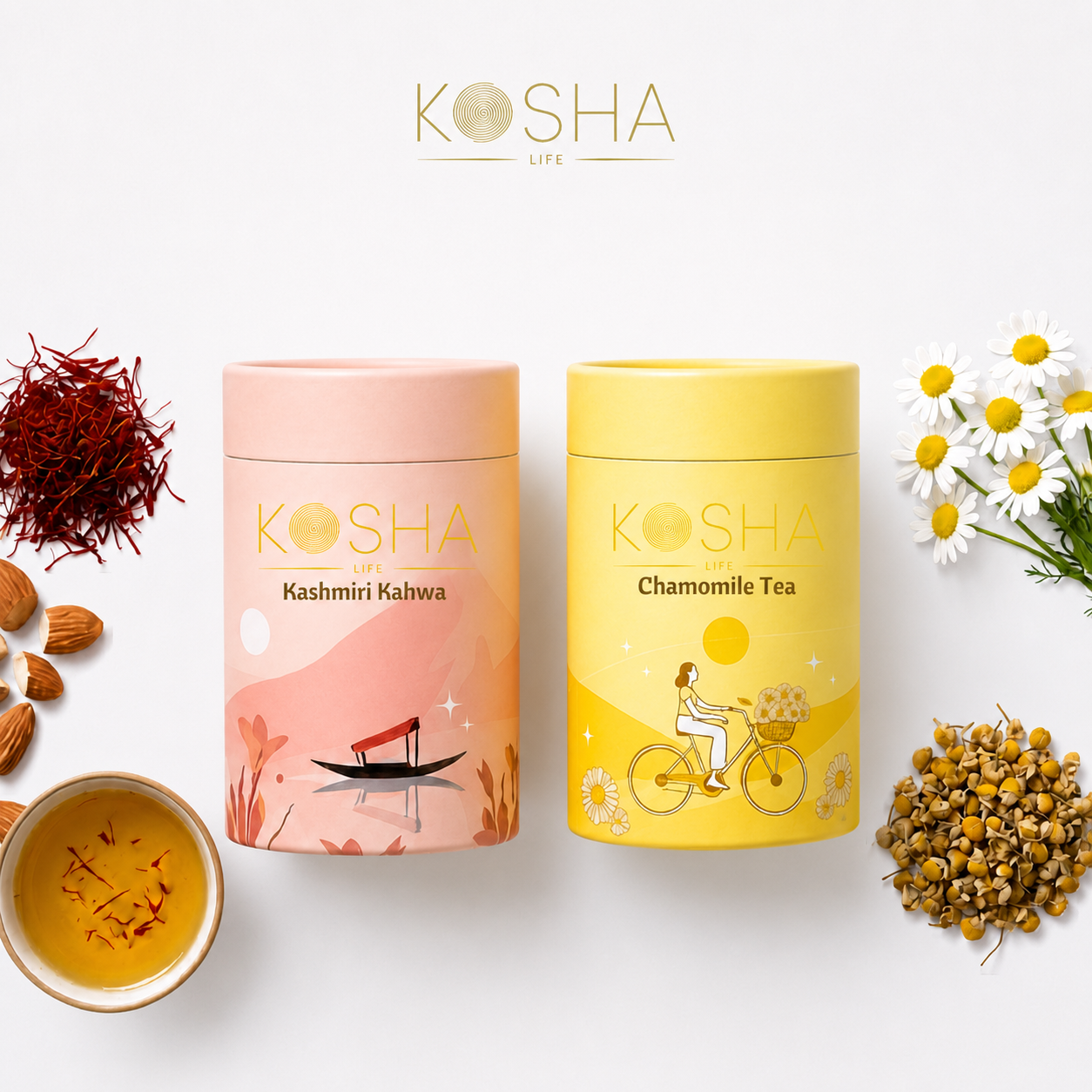 Golden Duo – Kashmiri Kahwa & Chamomile Tea