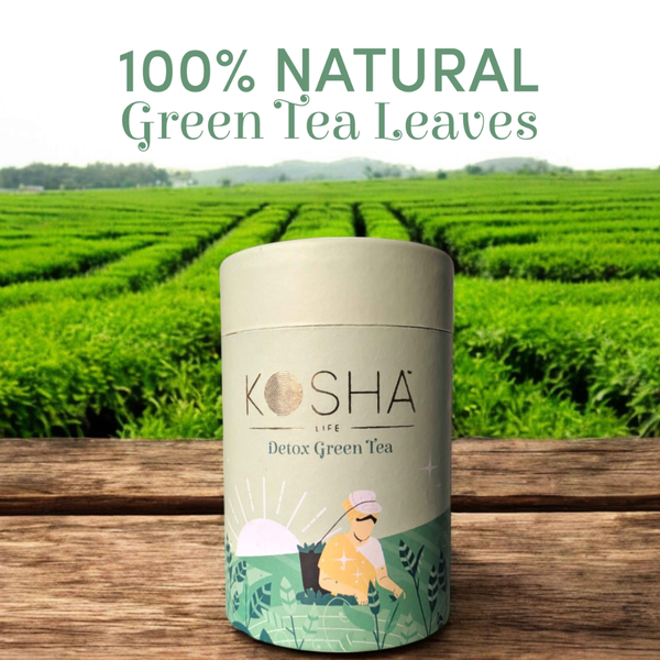 Kosha Life Detox Green Tea | Ayurvedic Herbal Blend with Tulsi, Moringa & Ginger | Caffeine-Free | Supports Digestion, Immunity & Cleanse | 50g