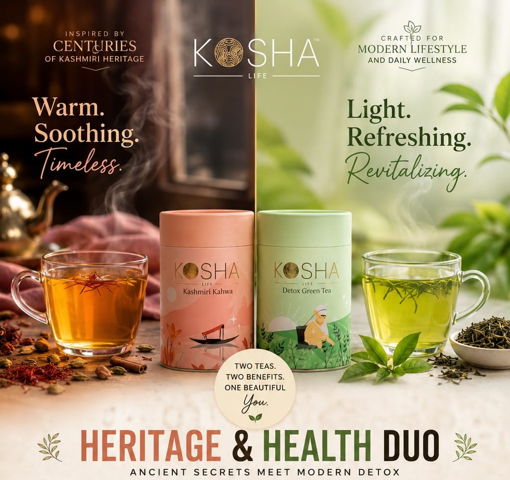 Heritage & Health Duo – Kashmiri Kahwa & Detox Green Tea